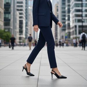 Imporio Armani Women's Black Patent Leather Heels size 37 1/2 heels high is 4”